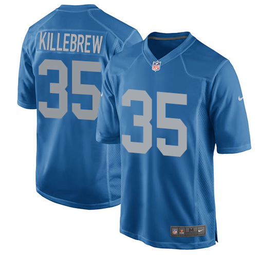Men's Nike Detroit Lions #35 Miles Killebrew Game Blue Alternate NFL Jersey