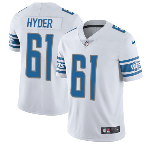 Youth Nike Detroit Lions #61 Kerry Hyder White Vapor Untouchable Limited Player NFL Jersey