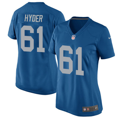 Women's Nike Detroit Lions #61 Kerry Hyder Game Blue Alternate NFL Jersey