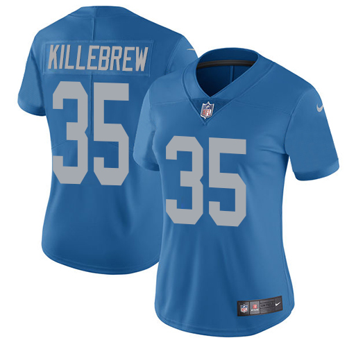 Women's Nike Detroit Lions #35 Miles Killebrew Blue Alternate Vapor Untouchable Elite Player NFL Jersey