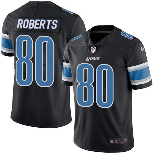 Men's Nike Detroit Lions #80 Michael Roberts Elite Black Rush Vapor Untouchable NFL Jersey