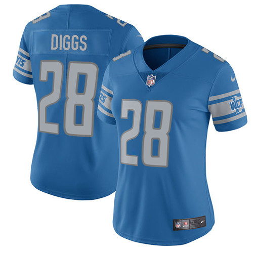 Women's Nike Detroit Lions #28 Quandre Diggs Blue Team Color Vapor Untouchable Elite Player NFL Jersey