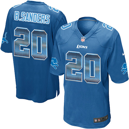 Men's Nike Detroit Lions #20 Barry Sanders Limited Blue Strobe NFL Jersey