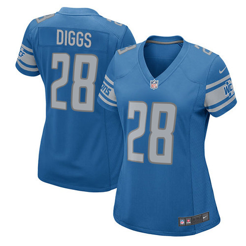 Women's Nike Detroit Lions #28 Quandre Diggs Game Blue Team Color NFL Jersey