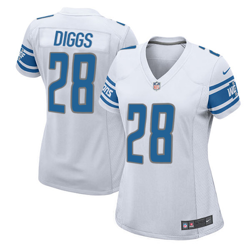 Women's Nike Detroit Lions #28 Quandre Diggs Game White NFL Jersey