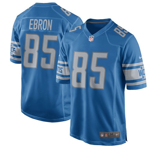 Men's Nike Detroit Lions #85 Eric Ebron Game Blue Team Color NFL Jersey