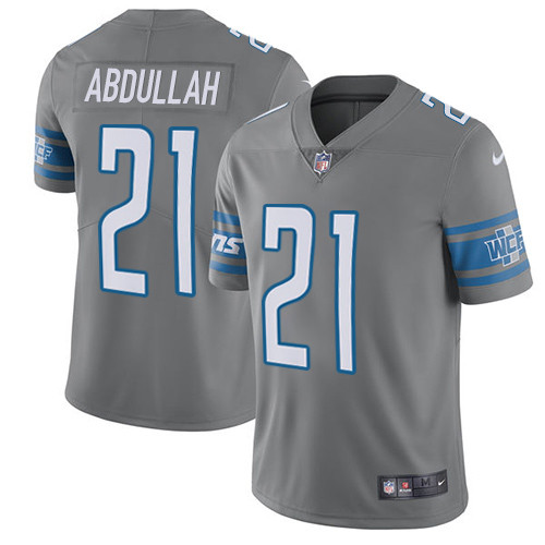 Men's Nike Detroit Lions #21 Ameer Abdullah Elite Steel Rush Vapor Untouchable NFL Jersey