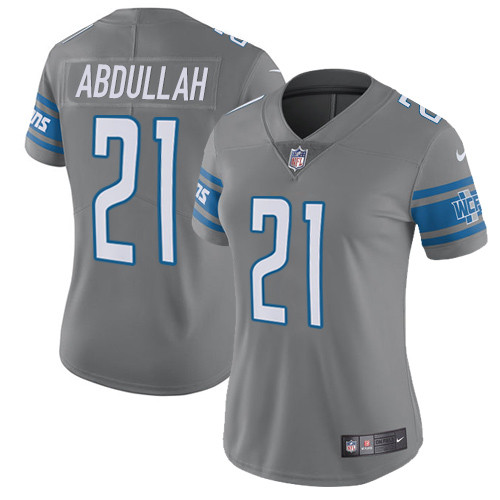 Women's Nike Detroit Lions #21 Ameer Abdullah Limited Steel Rush Vapor Untouchable NFL Jersey