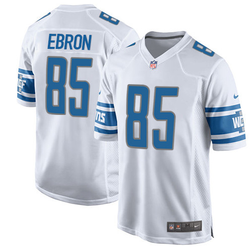 Men's Nike Detroit Lions #85 Eric Ebron Game White NFL Jersey