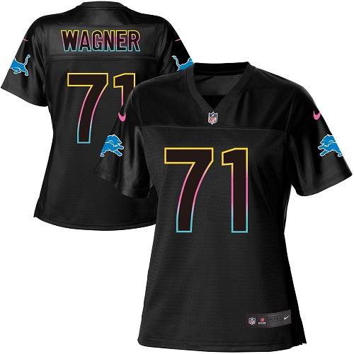 Women's Nike Detroit Lions #71 Ricky Wagner Game Black Fashion NFL Jersey