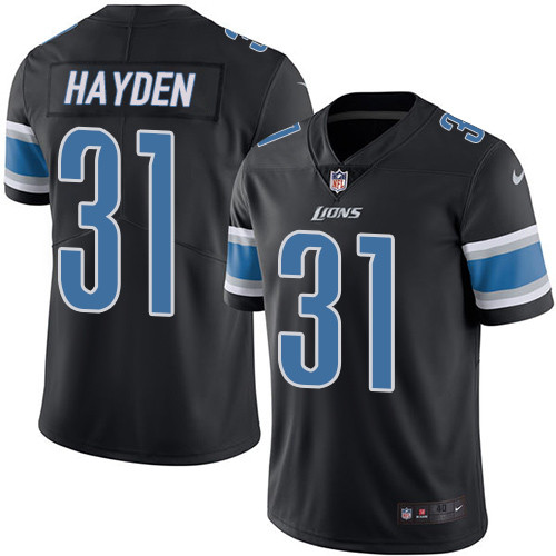 Men's Nike Detroit Lions #31 D.J. Hayden Elite Black Rush Vapor Untouchable NFL Jersey