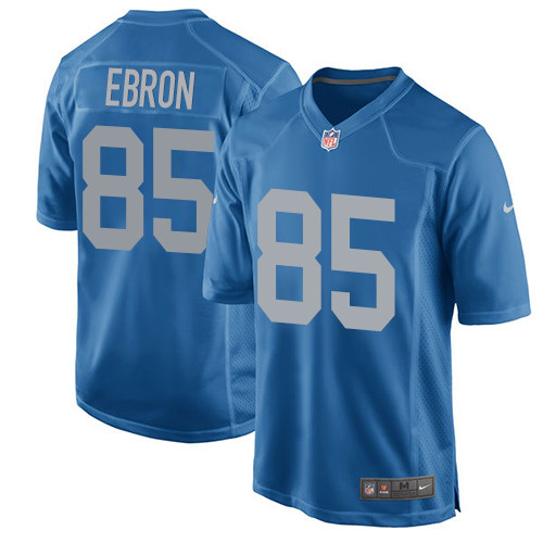 Men's Nike Detroit Lions #85 Eric Ebron Game Blue Alternate NFL Jersey
