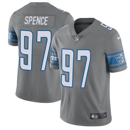 Youth Nike Detroit Lions #97 Akeem Spence Limited Steel Rush Vapor Untouchable NFL Jersey