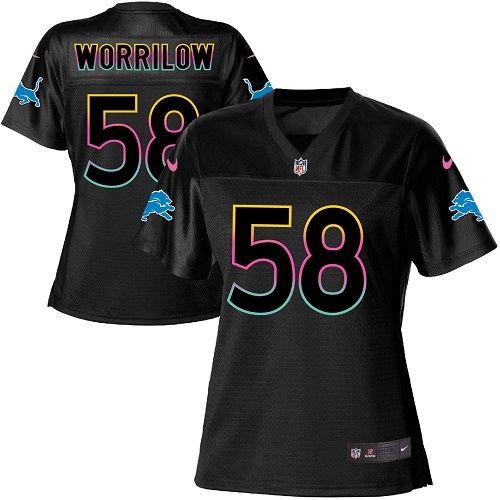 Women's Nike Detroit Lions #58 Paul Worrilow Game Black Fashion NFL Jersey