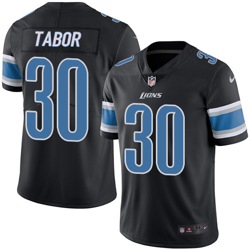 Men's Nike Detroit Lions #30 Teez Tabor Limited Black Rush Vapor Untouchable NFL Jersey