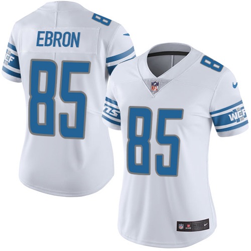 Women's Nike Detroit Lions #85 Eric Ebron White Vapor Untouchable Elite Player NFL Jersey