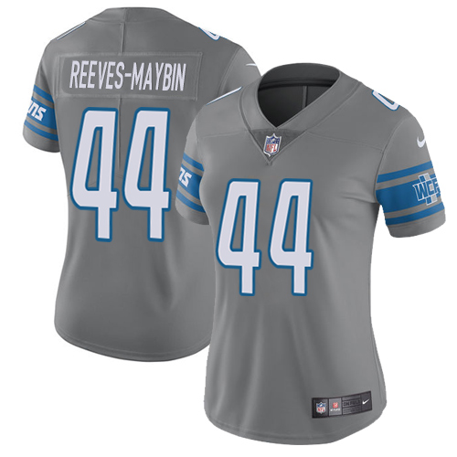 Women's Nike Detroit Lions #44 Jalen Reeves-Maybin Limited Steel Rush Vapor Untouchable NFL Jersey