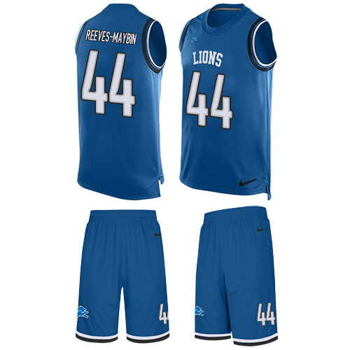 Men's Nike Detroit Lions #44 Jalen Reeves-Maybin Limited Blue Tank Top Suit NFL Jersey