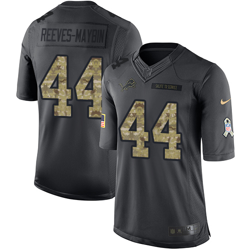 Youth Nike Detroit Lions #44 Jalen Reeves-Maybin Limited Black 2016 Salute to Service NFL Jersey