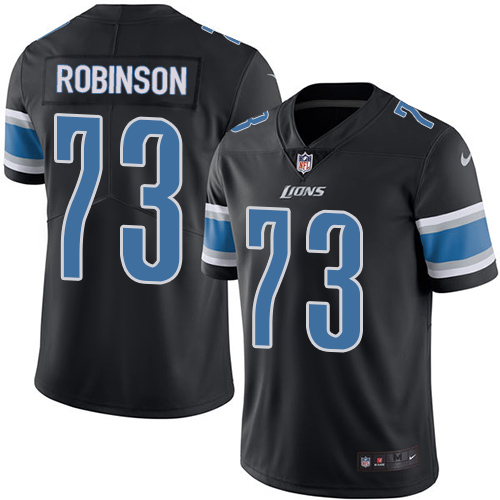 Men's Nike Detroit Lions #73 Greg Robinson Limited Black Rush Vapor Untouchable NFL Jersey