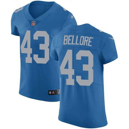 Men's Nike Detroit Lions #43 Nick Bellore Elite Blue Alternate NFL Jersey