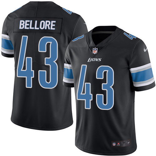 Men's Nike Detroit Lions #43 Nick Bellore Limited Black Rush Vapor Untouchable NFL Jersey