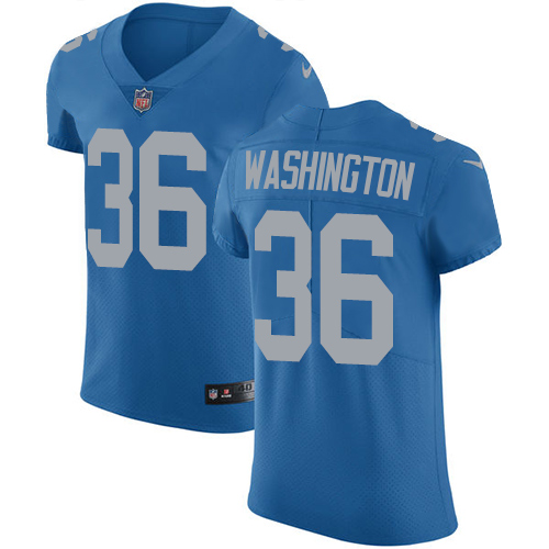 Men's Nike Detroit Lions #36 Dwayne Washington Elite Blue Alternate NFL Jersey
