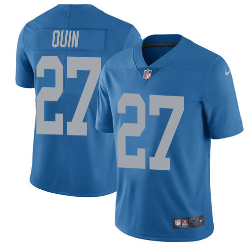 Men's Nike Detroit Lions #27 Glover Quin Blue Alternate Vapor Untouchable Limited Player NFL Jersey
