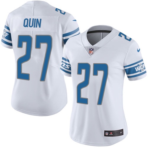 Women's Nike Detroit Lions #27 Glover Quin White Vapor Untouchable Elite Player NFL Jersey
