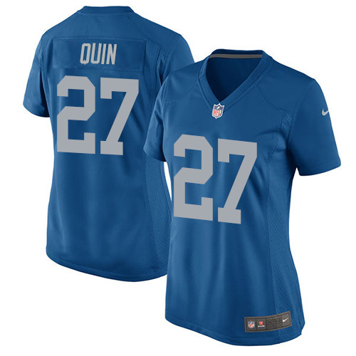 Women's Nike Detroit Lions #27 Glover Quin Game Blue Alternate NFL Jersey