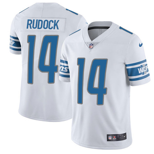 Men's Nike Detroit Lions #14 Jake Rudock White Vapor Untouchable Limited Player NFL Jersey