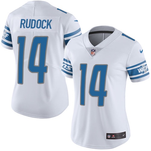 Women's Nike Detroit Lions #14 Jake Rudock White Vapor Untouchable Elite Player NFL Jersey