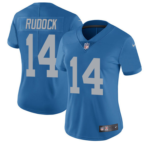 Women's Nike Detroit Lions #14 Jake Rudock Blue Alternate Vapor Untouchable Elite Player NFL Jersey