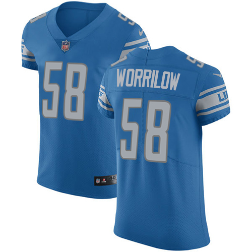 Men's Nike Detroit Lions #58 Paul Worrilow Blue Team Color Vapor Untouchable Elite Player NFL Jersey