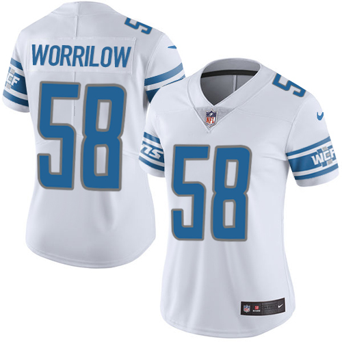Women's Nike Detroit Lions #58 Paul Worrilow White Vapor Untouchable Elite Player NFL Jersey