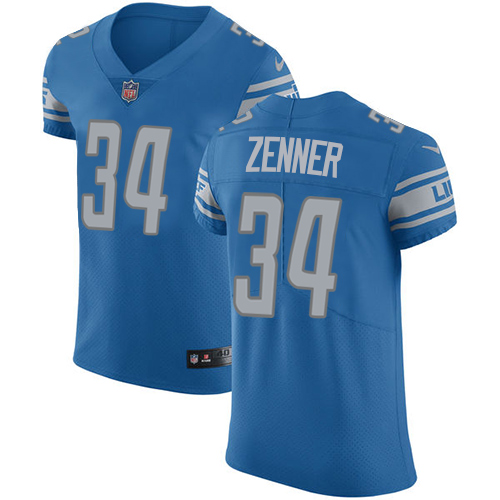 Men's Nike Detroit Lions #34 Zach Zenner Blue Team Color Vapor Untouchable Elite Player NFL Jersey