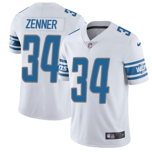 Men's Nike Detroit Lions #34 Zach Zenner White Vapor Untouchable Limited Player NFL Jersey