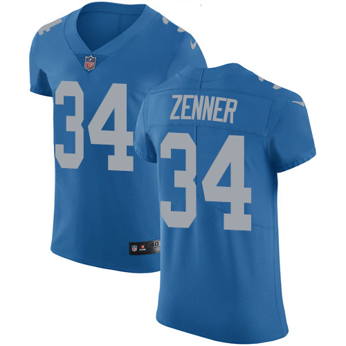 Men's Nike Detroit Lions #34 Zach Zenner Elite Blue Alternate NFL Jersey