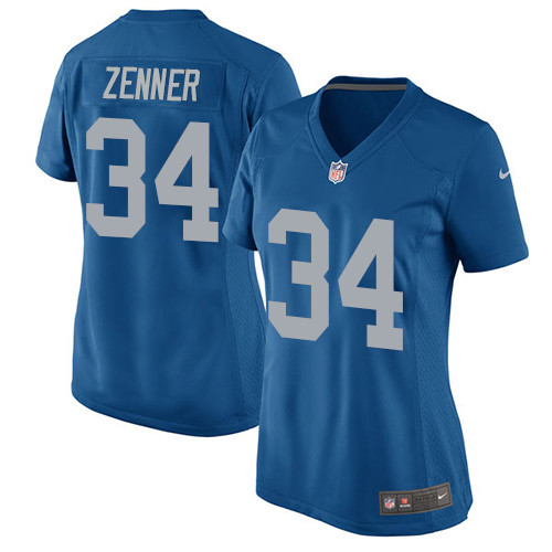 Women's Nike Detroit Lions #34 Zach Zenner Game Blue Alternate NFL Jersey