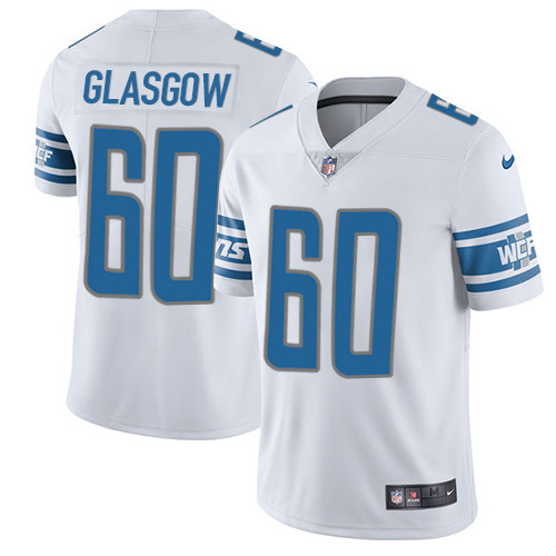 Men's Nike Detroit Lions #60 Graham Glasgow White Vapor Untouchable Limited Player NFL Jersey