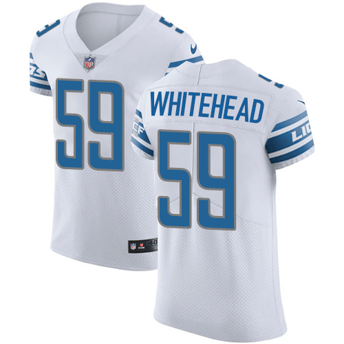 Men's Nike Detroit Lions #59 Tahir Whitehead Elite White NFL Jersey
