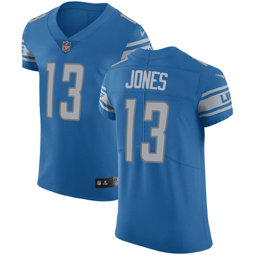 Men's Nike Detroit Lions #13 T.J. Jones Blue Team Color Vapor Untouchable Elite Player NFL Jersey