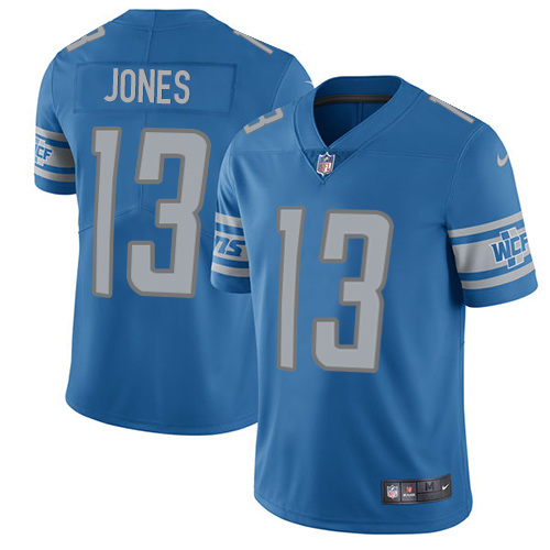 Men's Nike Detroit Lions #13 T.J. Jones Blue Team Color Vapor Untouchable Limited Player NFL Jersey