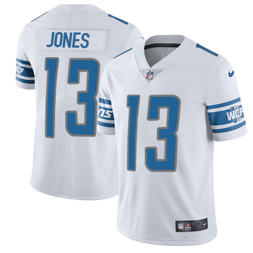 Men's Nike Detroit Lions #13 T.J. Jones White Vapor Untouchable Limited Player NFL Jersey