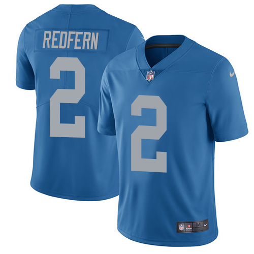Men's Nike Detroit Lions #2 Kasey Redfern Blue Alternate Vapor Untouchable Limited Player NFL Jersey