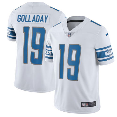Men's Nike Detroit Lions #19 Kenny Golladay White Vapor Untouchable Limited Player NFL Jersey