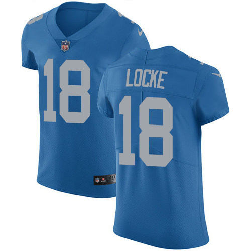 Men's Nike Detroit Lions #18 Jeff Locke Elite Blue Alternate NFL Jersey