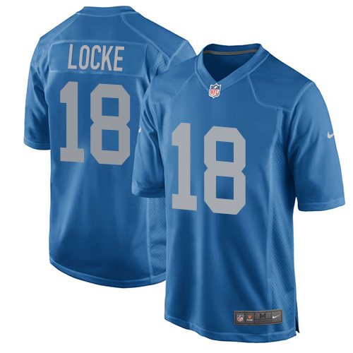 Men's Nike Detroit Lions #18 Jeff Locke Game Blue Alternate NFL Jersey