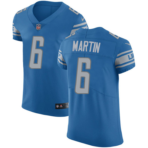 Men's Nike Detroit Lions #6 Sam Martin Blue Team Color Vapor Untouchable Elite Player NFL Jersey