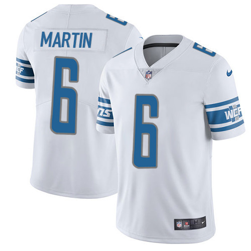 Men's Nike Detroit Lions #6 Sam Martin White Vapor Untouchable Limited Player NFL Jersey